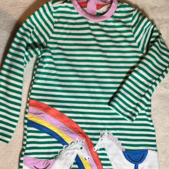 Joules Rainbow/Horse Dress, Sz 4 - Picture 2 of 4